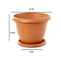 3 Adet 13 Cm Çiçek Saksısı Ve Saksı Altlığı Saksı