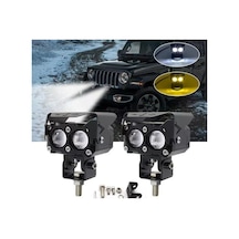 Yeni Nesil Motosiklet Led Sis Farı -mod Seçenekli Beyaz + Sarı Renk 30 Watt
