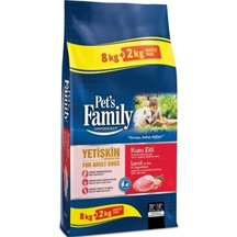 Pets Family Premium Kuzu Etli Yetişkin Köpek Maması 10 Kg 2 Li