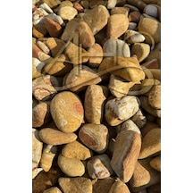 Sarı Çizgili Rainbow Dolomit Çakıl Taşı 6-10 Cm 5 Kg Dekoratif Bahçe Peyzaj Saksı Akvaryum Teraryum