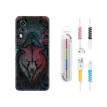 Vivo Y51 Kılıf Kablo Koruyuculu Wolf 1658 Siyah