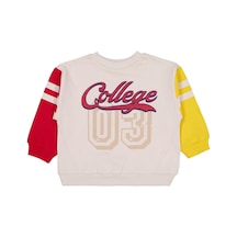 Civil Boys Renkli Kol 2-5 Yaş Sweatshirt - Bej Taş Rengi