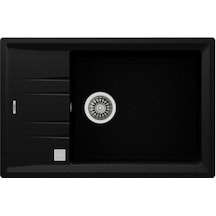Teka Stone 60 Stg Metalik Siyah Granit Eviye Sağsol Kullanılabilir