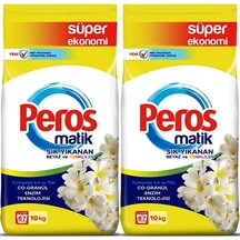 Peros Matik Toz Çamaşır Deterjanı 20kg Yasemin Çiçeği Beyaz-renkl