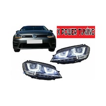 Vw Golf 7 2012-2016 Mk7 Çift U Ledli Ön Far