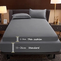 Gri Yüksek Kaliteli Pamuklu Yatak Örtüsü Kaymaz Sabit Pamuklu Çarşaf Yatak Örtüsü Simmons Koruyucu Kapak 200cmx220cm Standard