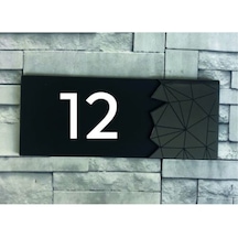 Dekoratif Aynalı Füme Kapı Numarası - 12