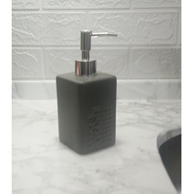 Seramik Sıvı Sabunluk Koyu Bej Modern 7x7x17cm 300ml Banyo Seti