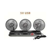 Dashanshop 3 Başlıklı Usb Araç Vantilatörü Hava Sirkülasyonu Usb Şarj Plaka Aromaterapi Tablet