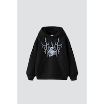 Tarzsokak Future Yıldırım Baskılı Oversize Unisex Siyah