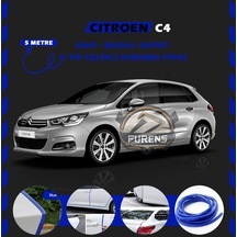 Citroen C4 Oto Araç Kapı Koruma Fitili 5metre Parlak Mavi Renk