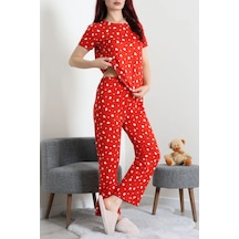 Modi Milan Alt Üst Aynı Pijama Takımı Kırmızıkalp - 53890.1857. AÇIK KIRMIZI