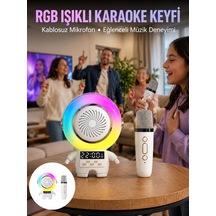 Hepsi Karaoke Özellikli Astronot Bluetooth Hoparlör Kablosuz Mikrofonlu Najmaddin