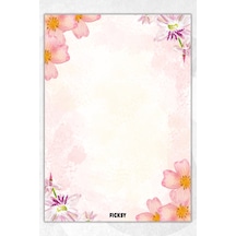 A5 Çiçek Bloknot Çizgisiz Defter - 50 Yaprak - Memopad - Notepad - Not Defteri - Not Kağıdı - 2976 Çok Renkli