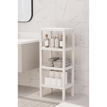 Tr 4 Raflı Dikey Raf Düzenleyici Plastik Raf Ünitesi Beyaz, Kitaplık, Banyo, Mutfak Rafı, Beyaz Genel