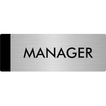 Metal Yönlendirme Levhası, Departman Kapı Isimliği Manager 7x20 Cm Gümüş Renk
