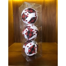 Yılbaşı Çam Ağacı Süsü Cici Top Pvc Desenli 8cm 3'lü