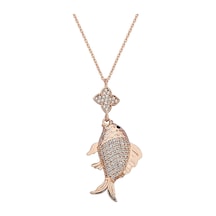925 Ayar Gümüş Rose Balık Kolye - 23177701 Rose Gold