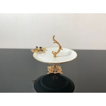 Aymin Kristal Ayaklı Sunumluk Kulplu Siyah Çiçek 28 Cm