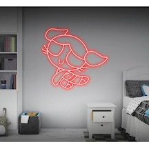 Power Puff Girls Bubbles Figürlü Neon Tabela Kırmızı