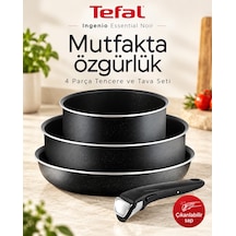 Ingenio Essential Noir 4 Parça Çıkarılabilir Saplı Tencere Ve Tava Seti L2006502 Siyah