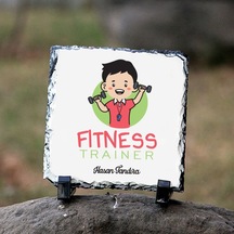 Fitness Eğitmenine Hediye İsme Özel Dekoratif Taş