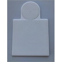 Hdg 2 Adet Ütü Ile Yapışan Boncuk Dizme Tablası Büyük Boy - Kare : 15,5 Cm - Daire : 8,5 Cm - Beyaz Renk