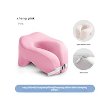 Mufunye Memory Foam Boyun Yastığı - Ofis Okul Ara Dinlenme, Boyun Desteği, Ergonomik U-şekli, Pembe 28x24x17cm Pembe