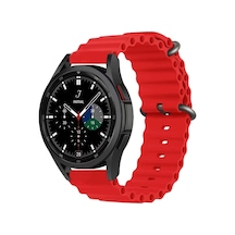 Huawei Watch Gt3 Pro İle Uyumlu Dalgalı Okyanus Quintessential 46mm Rahat Kullanım Esnek Kabartmalı Kırılmayan Quintessential Metal Tokalı Kordon Kırmızı Çok Renkli