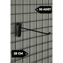 25 Cm 30 Adet Siyah Tel Pano Kancası Raf Askısı Siyah