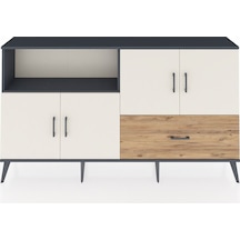 Arges Konsol 4 Raflı Tek Çekmeceli 4 Kapaklı 176x30x99 Antrasit-a Antrasit-aytaşı/çam
