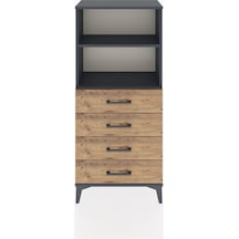 Hyperion Dolap 2 Raflı 4 Çekmeceli 60x44x134 Antrasit-çam Antrasit Hyperion Dolap 2 Raflı 4 Çekmeceli 60x44x134 Antrasit-çam Antrasit