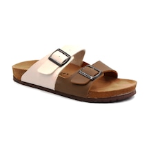 Fly Soft S903 Poli Hafif Taban Çift Toka Erkek Terlik Bej Kahve Bej Kahve