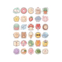 30 Adet Sevimli Mini Obje Sticker Seti - Laptop Defter Telefon İçin Çok Renkli