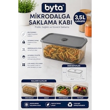 3,5 L Mikrodalgaya Uygun Kapaklı Plastik Saklama Kabı Çok Amaçlı Gıda Saklama Kutusu Şeffaf