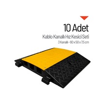 10'lu Kablo Kanallı Hız Kesici 3 Kanallı, Yol Kasisi 60 X 50 X 7,5 Cm-3969