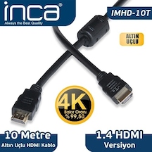 Inca Hdmı 10Metre Imhd-10T Hdmı Hdmı 1.4V Kablo 4K Altın Uçlu Siy