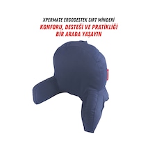 Xpermate Kolçaklı Okuma Yastığı Sırt Minderi TV İzleme Yastığı Bel Destek Ergonomik Fermuarlı Yastık Lacivert