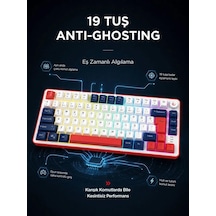 Clicky 75 Beyaz/lacivert/kırmızı Mekanik Hisli Rgb Q Membrane Oyuncu Klavyesi
