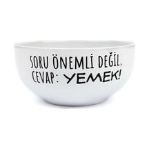Soru Önemli Değil, Cevap: Yemek Beyaz Seramik Kase - Hediye Seramik Kase