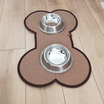 Açık Kahverengi Köpek Kemik Şekli Mama Altlığı/evcil Hayvan Mama
