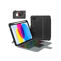 Nillkin İpad A16 11./ipad İçin 10. Nesil Klavyeli Kılıf 10.9 İnç, Slayt Kamera Kapağı, İpad 10. Nesil İçin 7 Renkli Arkadan Aydınlatmalı Çıkarılabilir Stand Klavye, Çoklu Dokunmatik İzleme Dörtgeni
