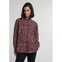 Colin's Colins Boyfriend Fit Shirt Neck Baskılı Kadın Çok Renkli Uzun Kol Gömlek Cl1082470 Q1.v3 Mtc