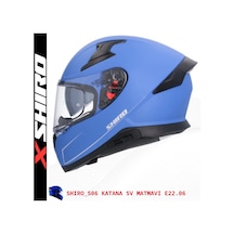Shiro Fullface Katana M.C Motosiklet Kaskı Kapalı Mavi