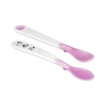 Bebedor Pembe 2'li Isıya Duyarlı Mama Kaşığı Pembe