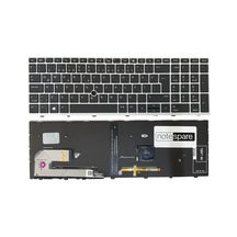 Hp İle Uyumlu Elitebook L11999-001, L11999-141, L12000-001 Klavye Işıklı Siyah Tr Gümüş Çerçeveli