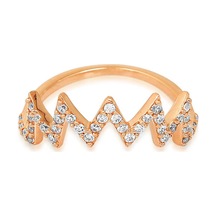 Kuyumcudukkani Yarım Sıra Taşlı Zigzag Trend Yüzük-10345-r-w Rose Gold