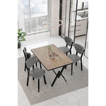 Avvio Pedra Elma Sandalye 80x120 Yemek Masası Mutfak Masası 4 Kişilik Masa Sandalye Takımı Akça