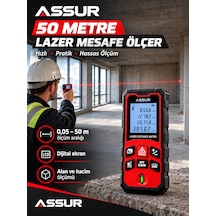 Assur 50 Metre Lazer Mesafe Ölçer Lazer Metre