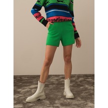 Xint Yeşil Regular Fit Yünlü Triko Şort 850944